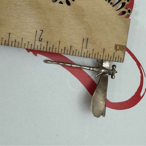 Vintage Mexico Sterling Silver 925 Dragonfly Brooch Pin Figural Fine Jewelry - Picture 8 of 9